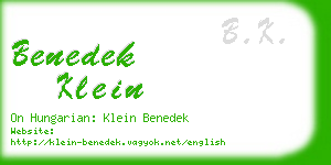 benedek klein business card